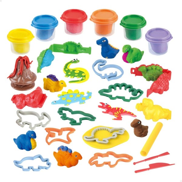 Pâte à modeler en argile PlayGo Dinosaures (6 Unités)
