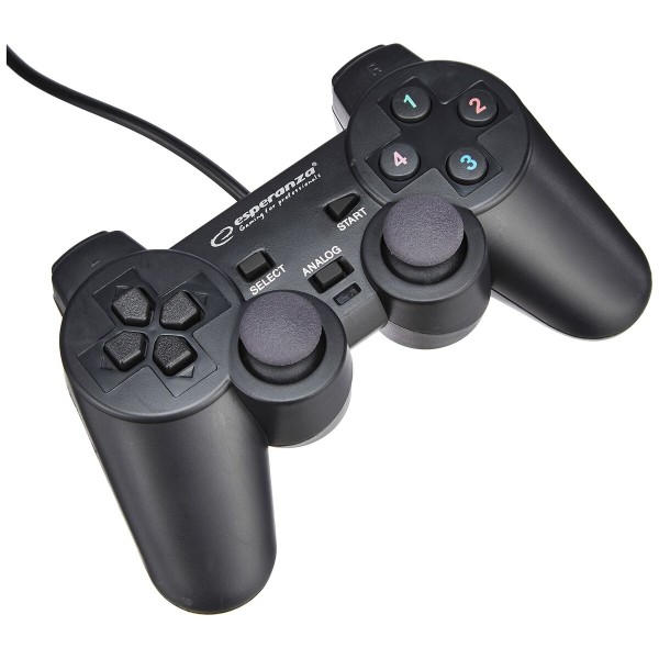 Contrôle des jeux Esperanza EG102 USB 2.0 Noir PC PlayStation 3