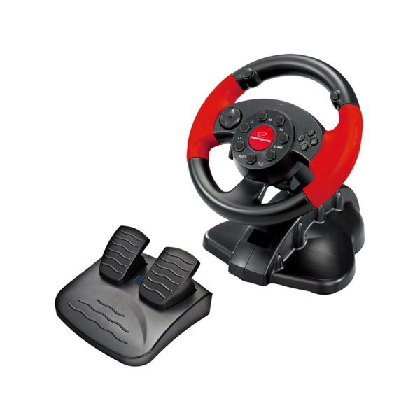 Volant Racing Esperanza EG103 Pédales Noir Rouge PC PlayStation 3 PlayStation 2