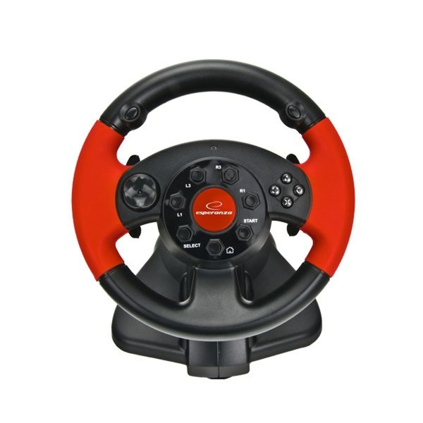 Volant Racing Esperanza EG103 Pédales Noir Rouge PC PlayStation 3 PlayStation 2