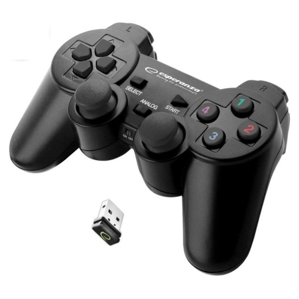 Commande Gaming Sans Fil Esperanza Gladiator GX600 USB 2.0 Blanc Noir PC PlayStation 3