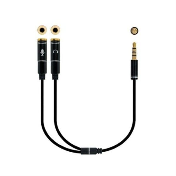 Câble Audio Jack (3,5 mm) Coupleur NANOCABLE 10.24.120 Blanc Noir